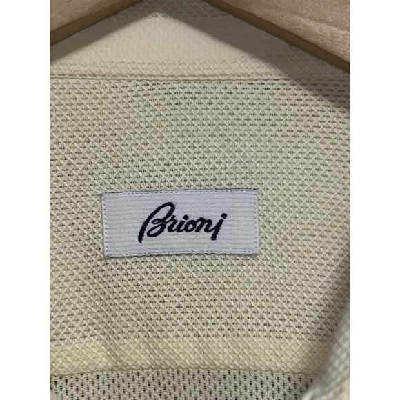 Brioni Dress Shirt Mens 41/16 Long Sleeve Off White Cotton Italy - Picture 3 of 10